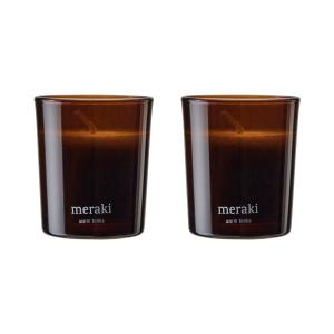 Meraki - Bougie parfumée, Ø 6 cm, Warm tonka (lot de 2)