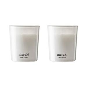 Meraki - Bougie parfumée, Ø 6 cm, White garden (lot de 2)