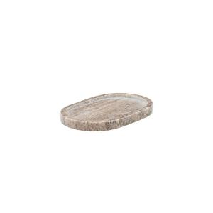 Meraki - Plateau de marbre ovale 19,5 cm, beige