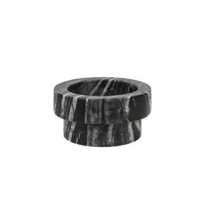 Mette Ditmer - Marble Bougeoir, low, noir / gris