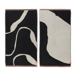 Mette Ditmer - Nova Arte Serviette, 50 x 90 cm, noir / blan…