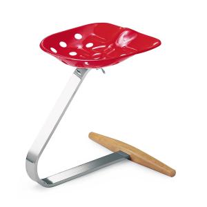 Zanotta - Tabouret Mezzadro, rouge