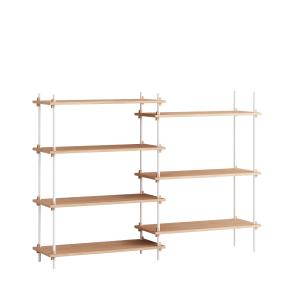 Moebe - Shelving System Medium Double, chêne huilé / blanc