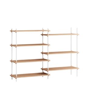 MOEBE - Shelving System Medium Double, chêne huilé / blanc