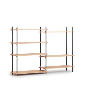 MOEBE - Shelving System, Medium Double, chêne huilé / noir