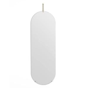MOEBE - Miroir mural ovale, 133 cm x 44 cm, en laiton