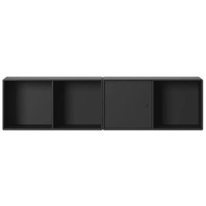 Montana - Etagère linéaire avec suspension, noire