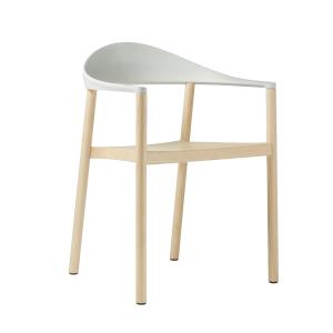 Plank - Monza Chaise avec accoudoirs, frêne naturel / blanc