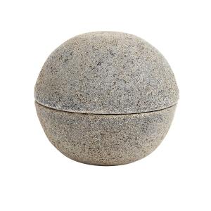 Muubs - Stain Bonbonnière, terre cuite, Ø 15 cm, gris / mar…