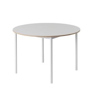 Muuto - Table Base Ø 110 cm, blanc / bord en contreplaqué