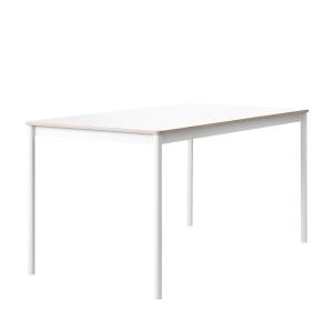 Muuto - Table Base 140 x 80 cm, blanc / bords en contreplaq…
