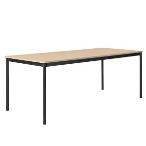 Muuto - Base Table 190 x 85 cm, noir / plaque de chêne / bo…