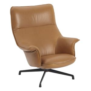 Muuto - Doze Lounge Chair, piétement pivotant anthracite-no…