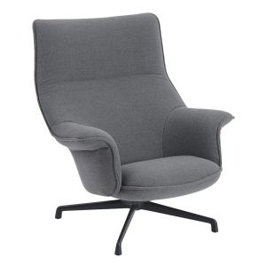 Muuto - Doze Lounge Chair, piétement pivotant anthracite-no…