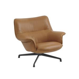 Muuto - Doze Lounge Chair Low, piétement pivotant anthracit…