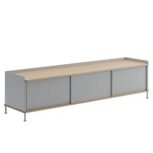 Muuto - Enfold Sideboard , 186 x 48 cm, chêne / gris