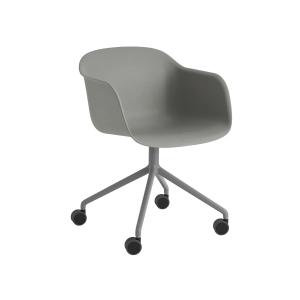 Muuto - Fauteuil pivotant à roulettes en fibre de verre, gr…