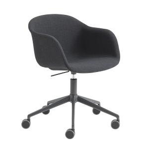 Muuto - Fauteuil de bureau en fibre Swivel Base, noir / gri…