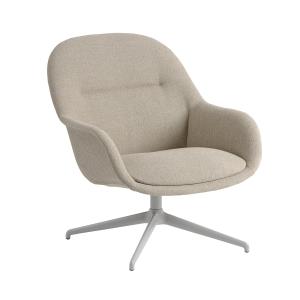 Muuto - Fiber Lounge Armchair Swivel Base, gris / beige (Kv…