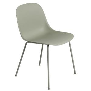 Muuto - Fiber Side Chair Tube Base, dusty green recyclé
