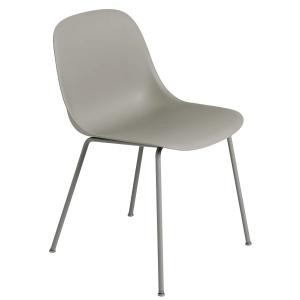 Muuto - Fiber Side Chair Tube Base, gris recyclé