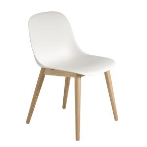 Muuto - Fiber Side Chair Wood Base, chêne / blanc recyclé