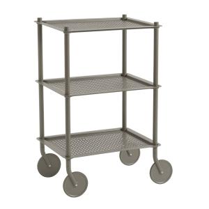 Muuto - Flow Outdoor Chariot d'appoint, 3 étages, taupe