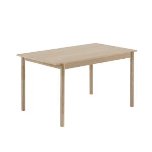 Muuto - Table de repas linéaire en bois 140 x 85 cm, chêne