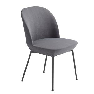 Muuto - Chaise oslo side chair, anthracite noir / gris (sti…