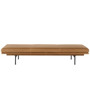 Muuto - noir / cognac cuir outline daybed raffiné