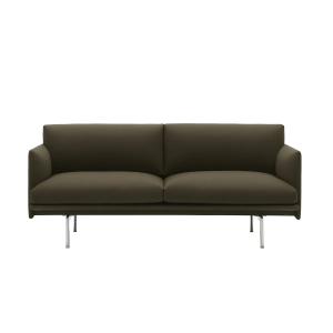 Muuto - Outline Canapé 2 places, aluminium poli / vert fonc…