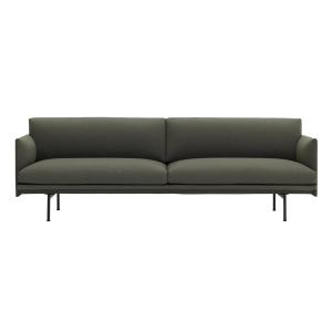 Muuto - Outline Canapé 3 places, g(rün fiord 961) / noir tr…