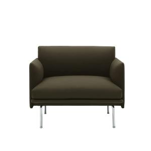 Muuto - Outline Studio Fauteuil, aluminium poli / vert fonc…