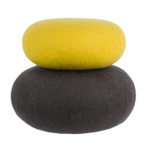 myfelt - Kata   kuno pouf, vert jaune / anthracite (ensembl…