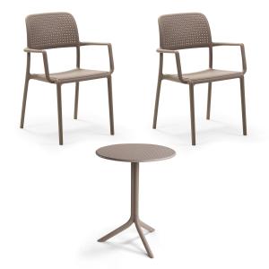 NARDI - Bora chaise avec accoudoirs (2x)   Step table, tort…