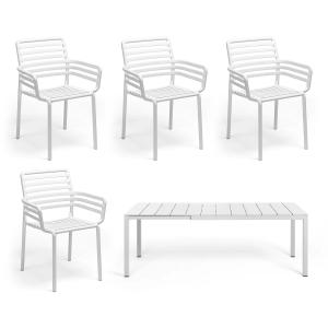 Nardi - Doga Chaise avec accoudoirs (4x)   table à rallonge…