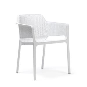 NARDI - Net - Chaise avec accoudoirs, blanc