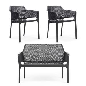 Nardi - Net Banc   2x Net Chaise avec accoudoirs, anthracite