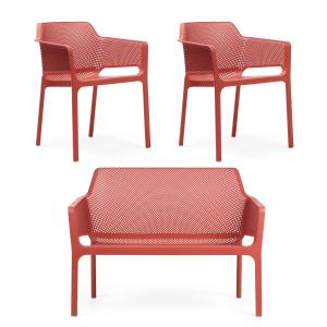 Nardi - Net Banc   2x Net Chaise avec accoudoirs, corail