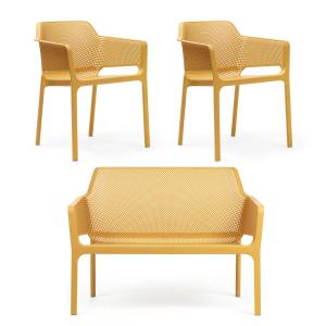 Nardi - Net Banc   2x Net Chaise avec accoudoirs, senape