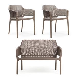 Nardi - Net Banc   2x Net Chaise avec accoudoirs, tortora