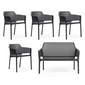 Nardi - Net Banc   4x Net Chaise avec accoudoirs, anthracite