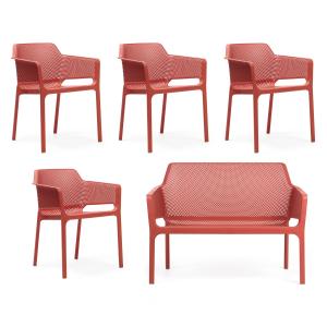 Nardi - Net Banc   4x Net Chaise avec accoudoirs, corail