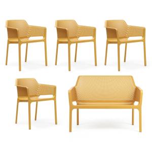 Nardi - Net Banc   4x Net Chaise avec accoudoirs, senape