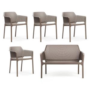 Nardi - Net Banc   4x Net Chaise avec accoudoirs, tortora
