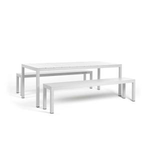 NARDI - Rio Alu 210 Set, bianco (table   2 bancs)