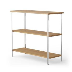 NINE - Inline Étagère sur pied, chêne / acier inoxydable po…