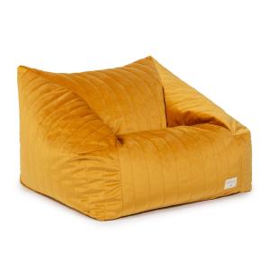 Nobodinoz - Chelsea Beanbag en velours, farniente yellow