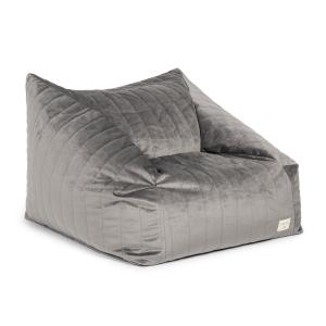 Nobodinoz - Chelsea Beanbag en velours, slate grey