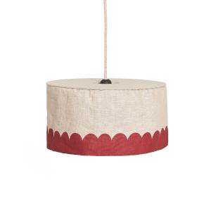 Nobodinoz - Vibes Abat-jour, Ø 40 cm, lin, rouge carmin